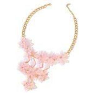 Pink Chroma, Pink Glass Goldtone Necklace NWT!